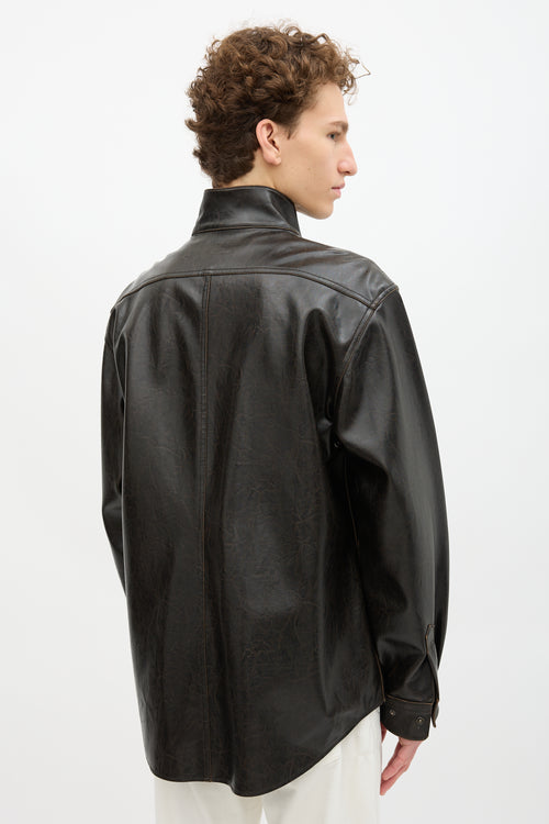 Armani Faux Leather Shirt Jacket