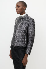 Armani Grey & Black Printed Puffer Jacket