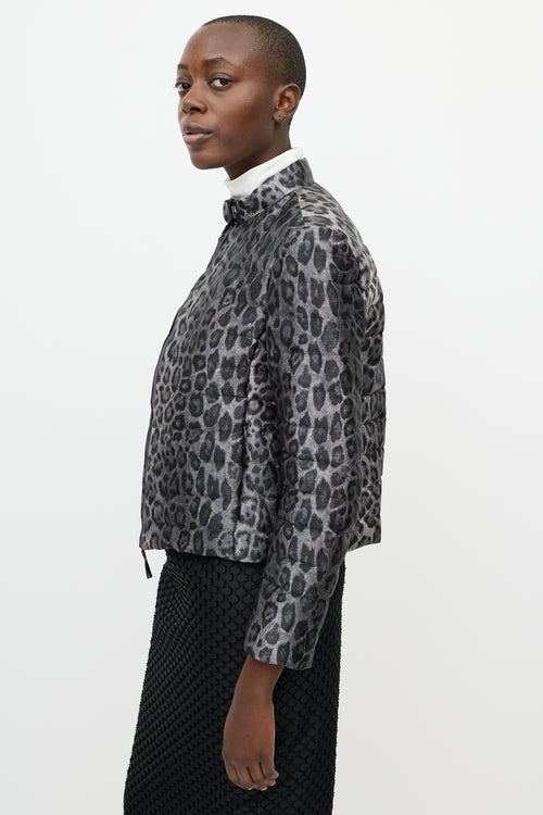 Armani Grey & Black Printed Puffer Jacket