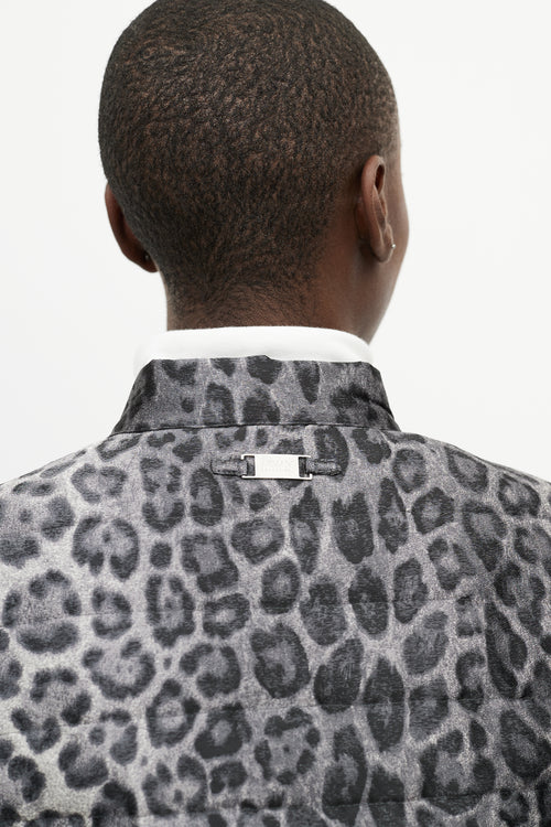 Armani Grey & Black Printed Puffer Jacket