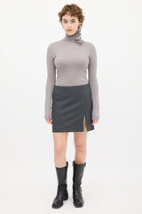 Armani Grey Rosette Knit Sweater