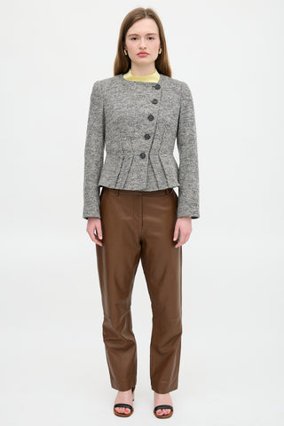 Armani Marled Wool Peplum Jacket