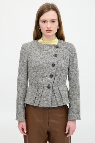 Armani Marled Wool Peplum Jacket