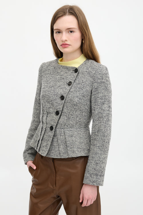 Armani Marled Wool Peplum Jacket