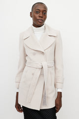 Armani Pink Fur Collar Double Breasted Coat