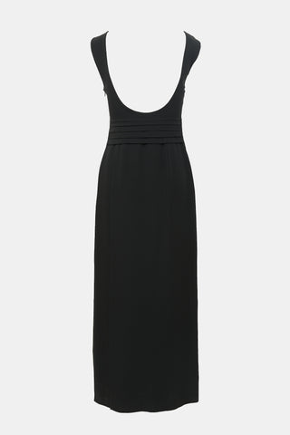 Armani Pleated Scoop Back Dress
