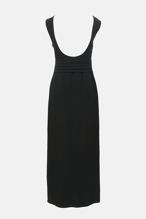 Armani Pleated Scoop Back Dress