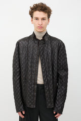 Armani Quilted Leather & Fur Jacket