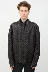 Armani Quilted Leather & Fur Jacket