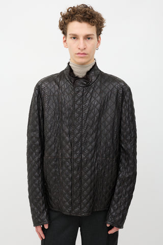 Armani Quilted Leather & Fur Jacket