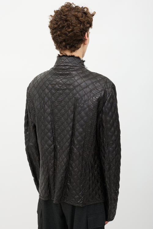 Armani Quilted Leather & Fur Jacket