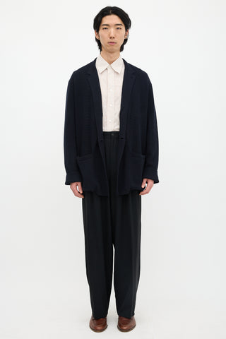 Armani Ribbed Notched Cardigan