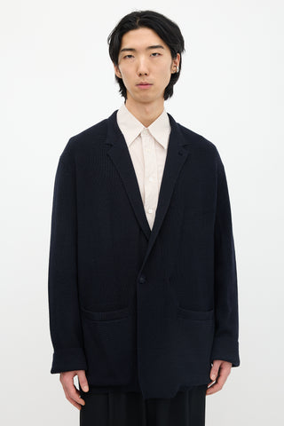 Armani Ribbed Notched Cardigan