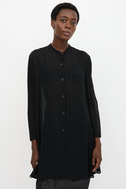 Armani Sheer Embroidered Shirt