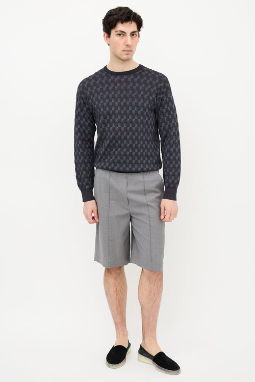 Armani Silk Blend Check Sweater