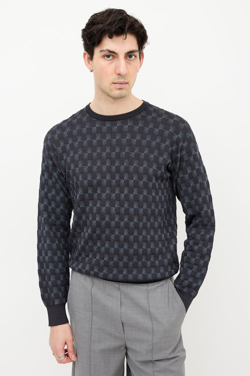 Armani Silk Blend Check Sweater