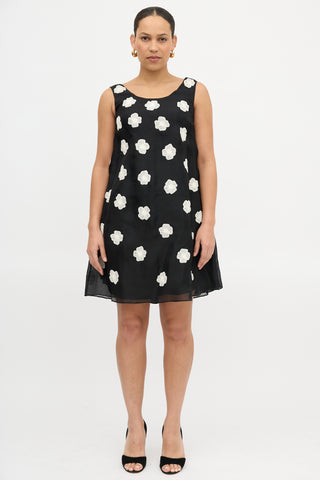 Armani Silk Floral Applique Dress