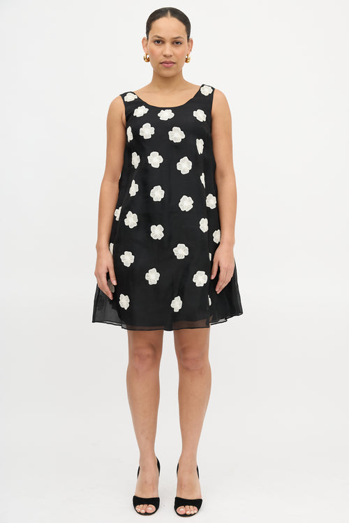 Armani Silk Floral Applique Dress