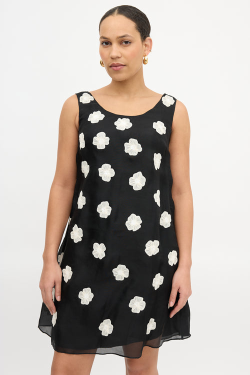 Armani Silk Floral Applique Dress