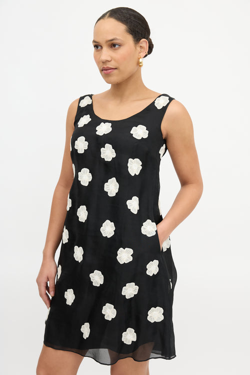 Armani Silk Floral Applique Dress