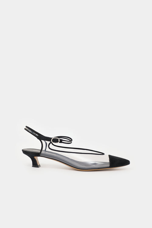 Armani Suede & PVC Slingback Heel
