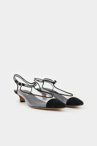 Armani Suede & PVC Slingback Heel
