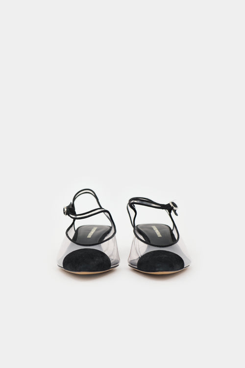 Armani Suede & PVC Slingback Heel