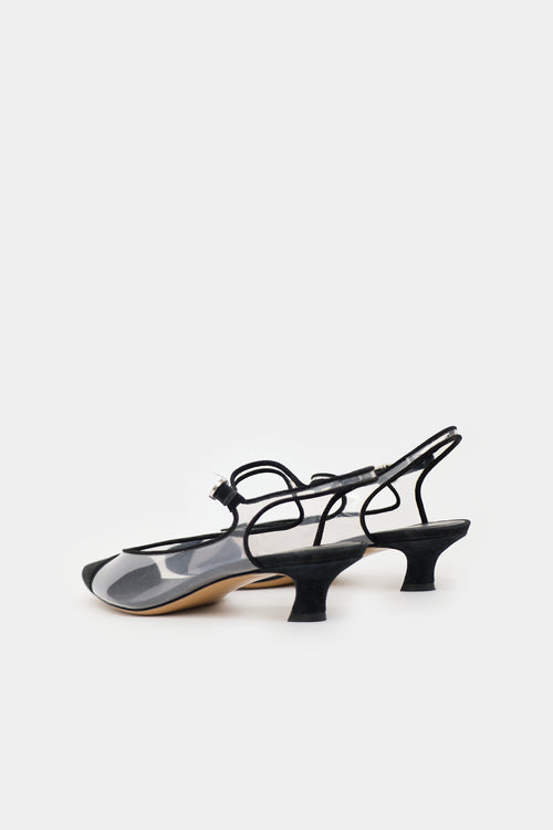 Armani Suede & PVC Slingback Heel
