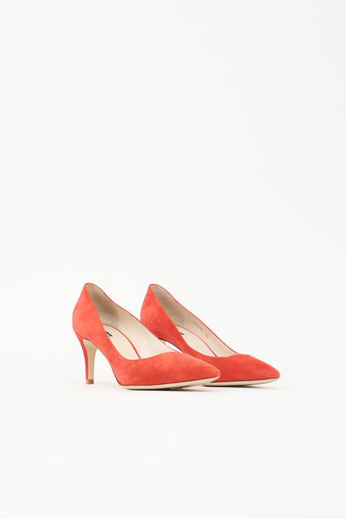 Armani Suede Pointed Toe Pump