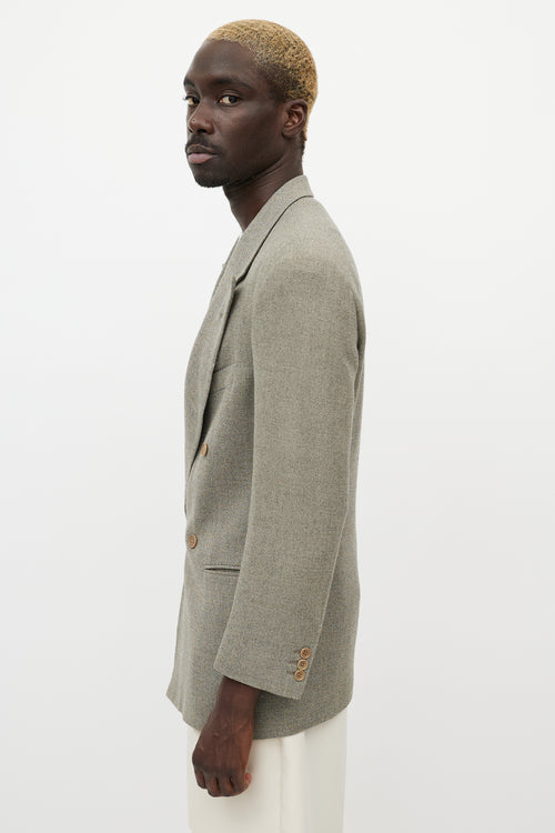 Armani Vintage Brown Wool Double Breasted Blazer