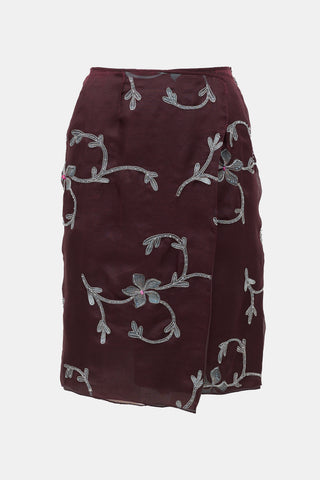 Armani Vintage Floral Beaded Skirt