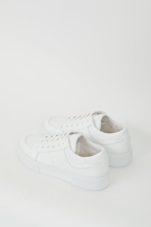 Armani White Leather Logo Sneaker