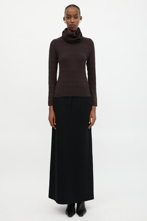 Armani Windowpane Turtleneck Sweater