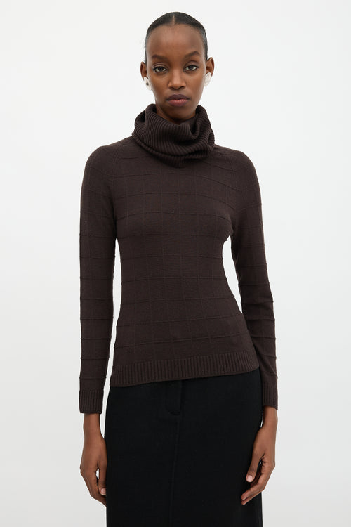 Armani Windowpane Turtleneck Sweater