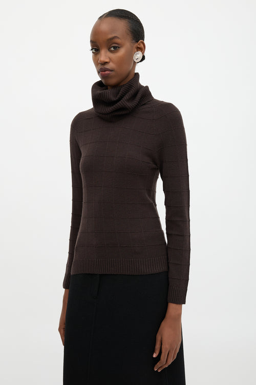 Armani Windowpane Turtleneck Sweater