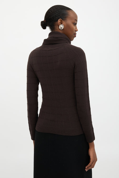 Armani Windowpane Turtleneck Sweater