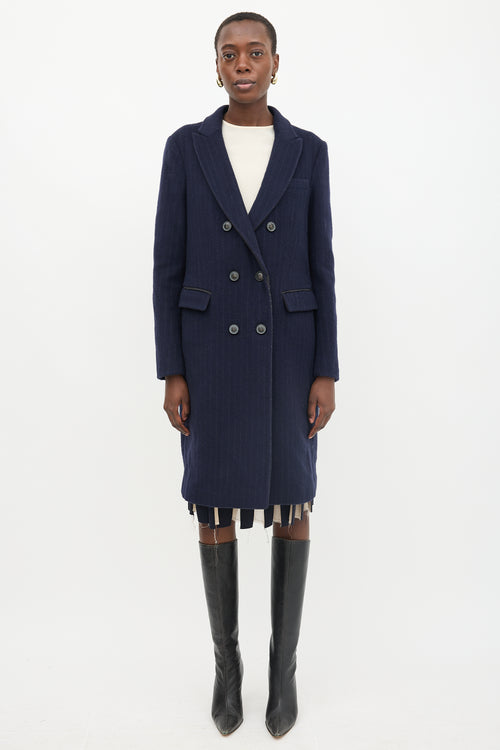 Armani Wool Pinstripe Coat