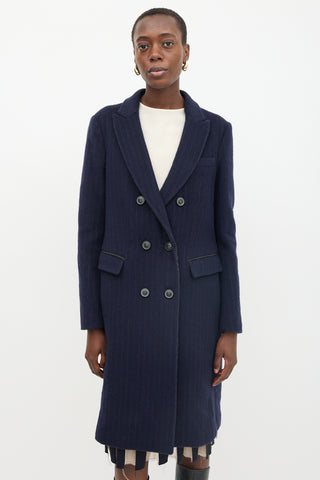 Armani Wool Pinstripe Coat
