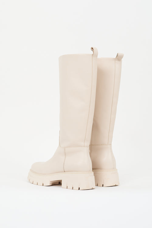 Ash Cream Leather Lucky Boot