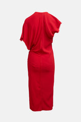 Ashlyn Crepe & Knit Asymmetrical Dress