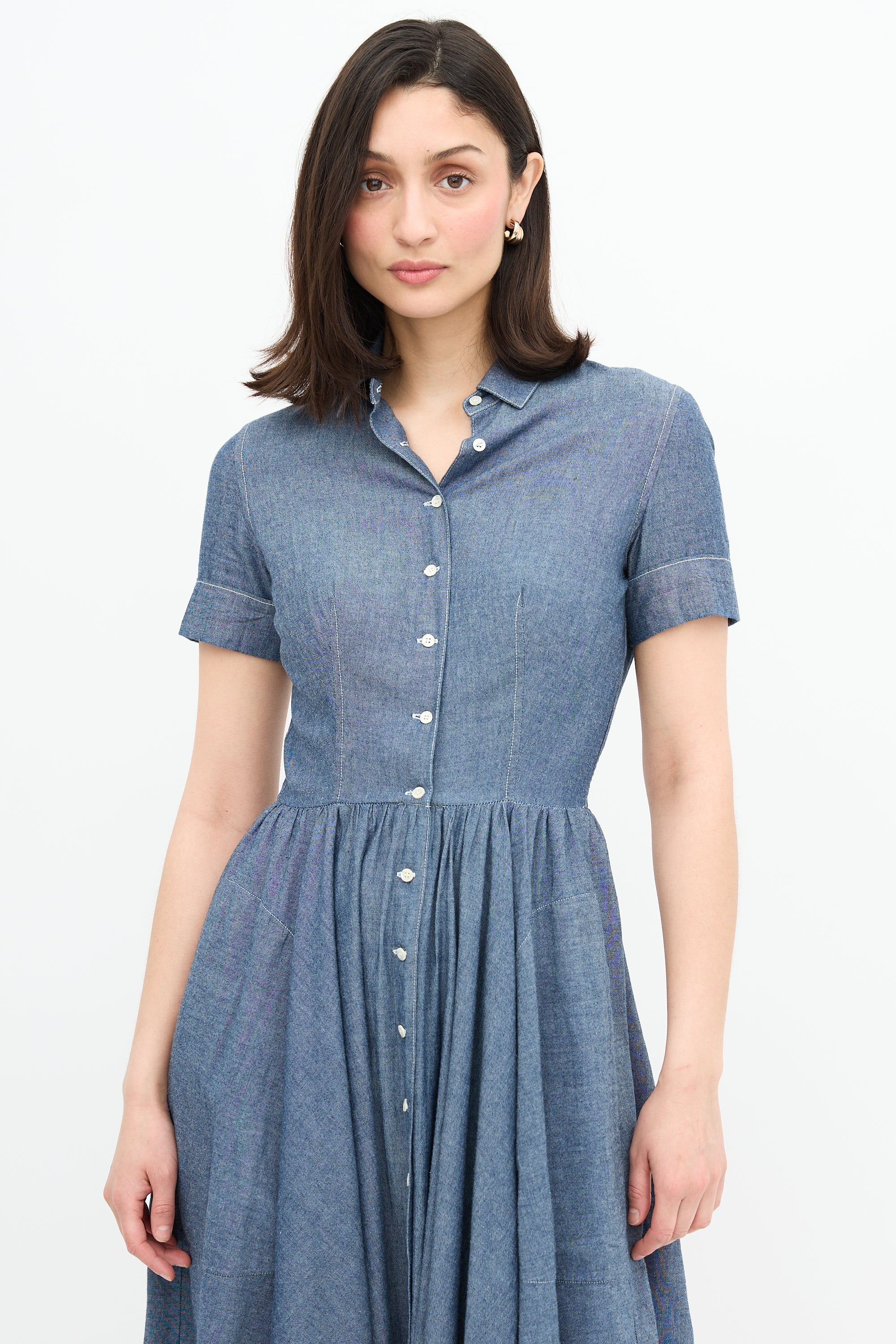 Aspesi // Denim Chambray A-Line Dress VSP Consignment Aspesi // Denim Chambray A-Line Dress VSP Consignment
