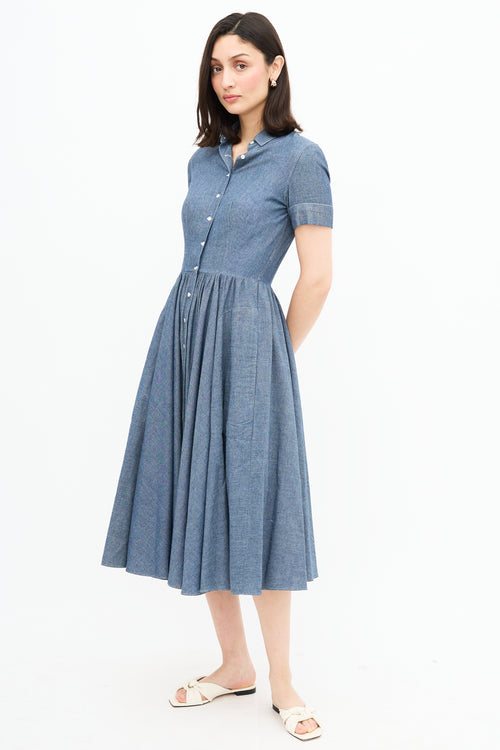 Aspesi Denim Chambray A-Line Dress