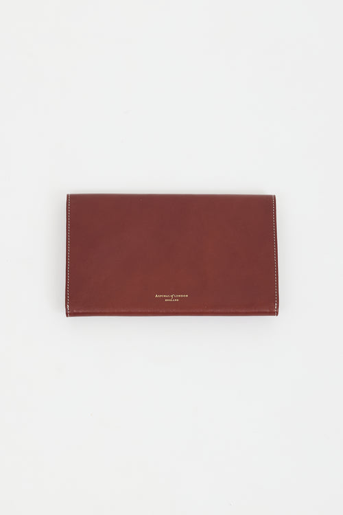 Aspinal of London Brown Leather Travel Wallet