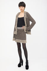 Asta Resort Bouclé Sequin Bianca Skirt