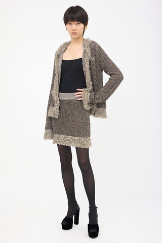 Asta Resort Bouclé Sequin Bianca Skirt