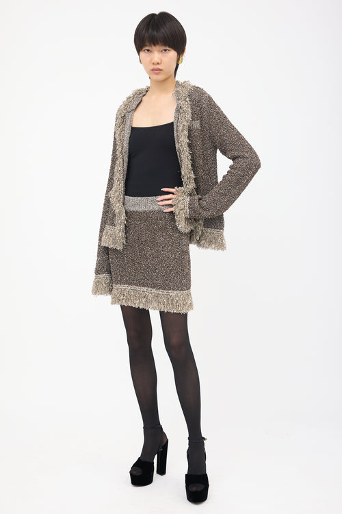 Asta Resort Bouclé Sequin Bianca Skirt