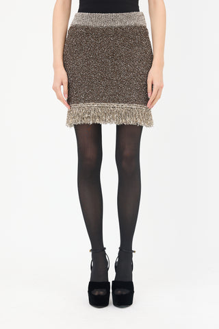 Asta Resort Bouclé Sequin Bianca Skirt