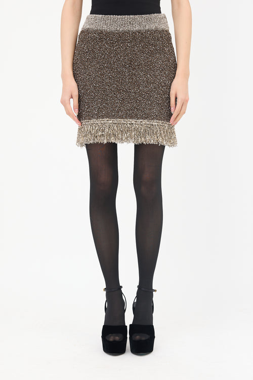 Asta Resort Bouclé Sequin Bianca Skirt
