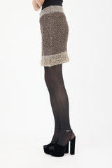 Asta Resort Bouclé Sequin Bianca Skirt