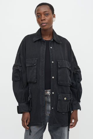 The Attico Oversized Canvas Fern Jacket